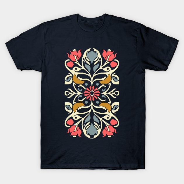 Art Nouveau Floral Ornament T-Shirt by craftydesigns